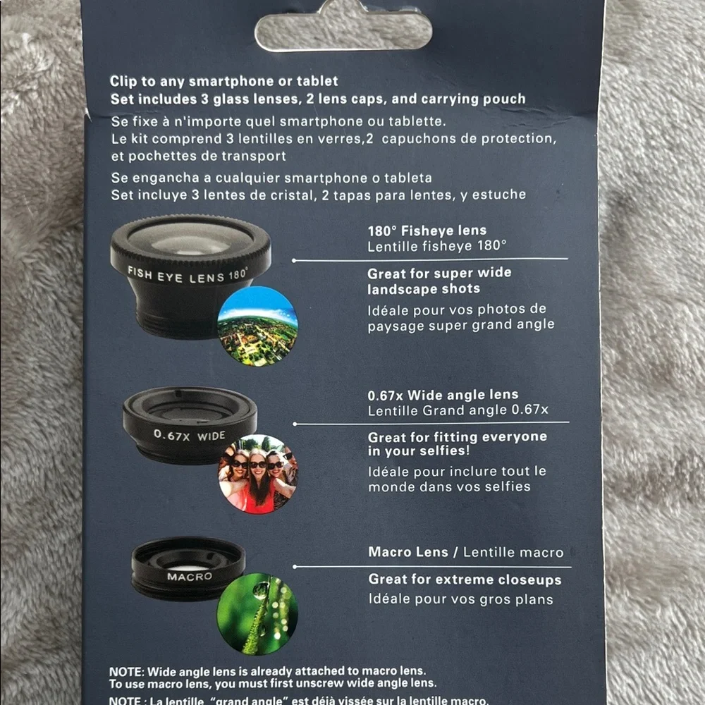 Kikkerland Gray Clip Lens Set for Smartphones